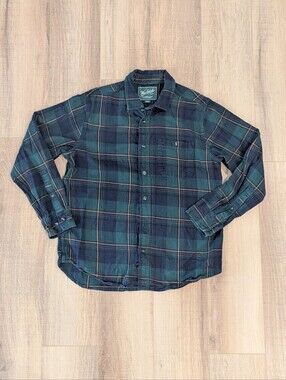 Woolrich Green Label Heavy Flannel Shirt Mens Large Plaid Cotton